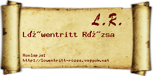 Löwentritt Rózsa névjegykártya